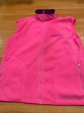 GoGo sports fleece hot pink cape cod women’s vest size large .